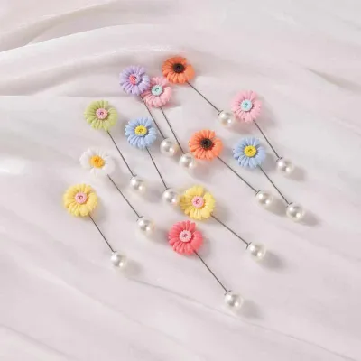 12 Pcs Sunflower Pearl Hijab Pin